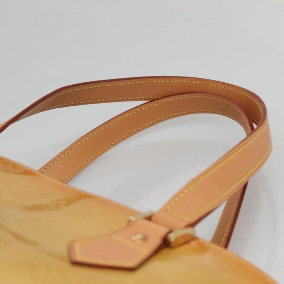 LOUIS VUITTON Monogram Vernis Houston Hand Bag Beige M91004 LV Auth SW1452 - Picture 9 of 16